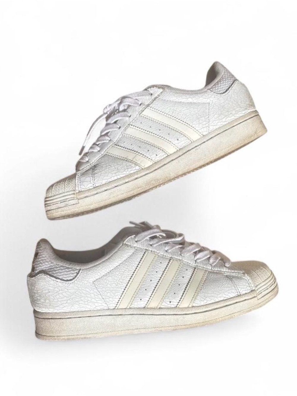 adidas collab White Sneakers with Ivory Stripes - Low Top Women's